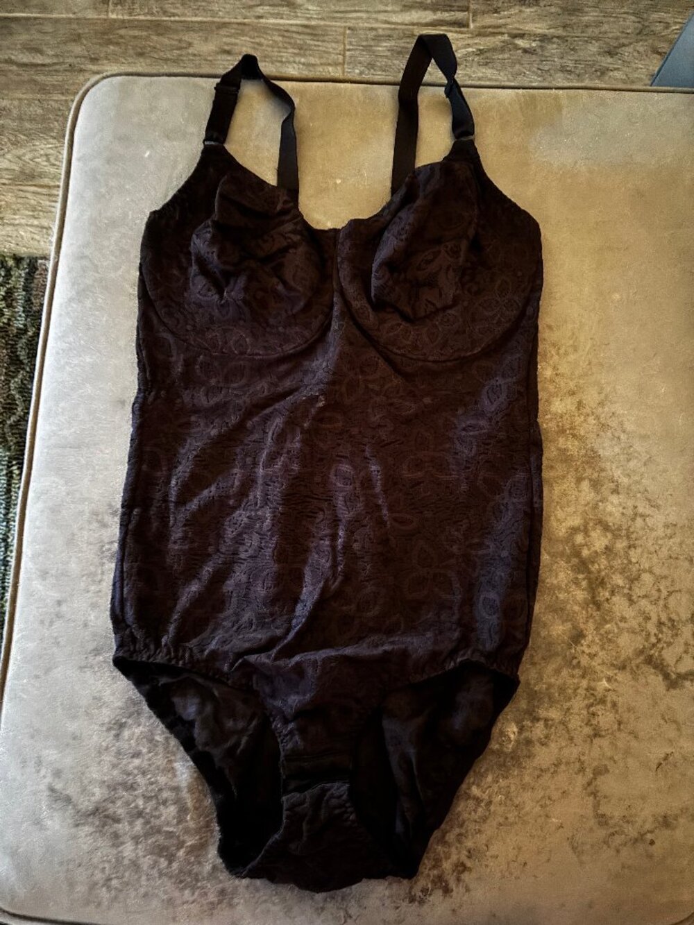 Bali #BL10 Lace 'N Smooth Body Briefer in Black, Size 38D